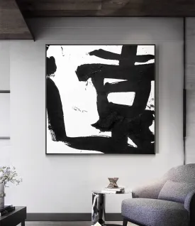 Black and White Painting on Canvas Original Artwork Op034