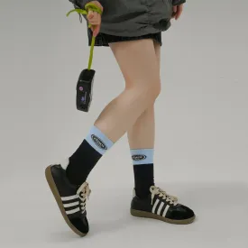 Chuu Lettering Color Band High Socks