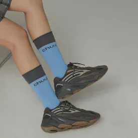 Chuu Logo Color Blocked High Socks