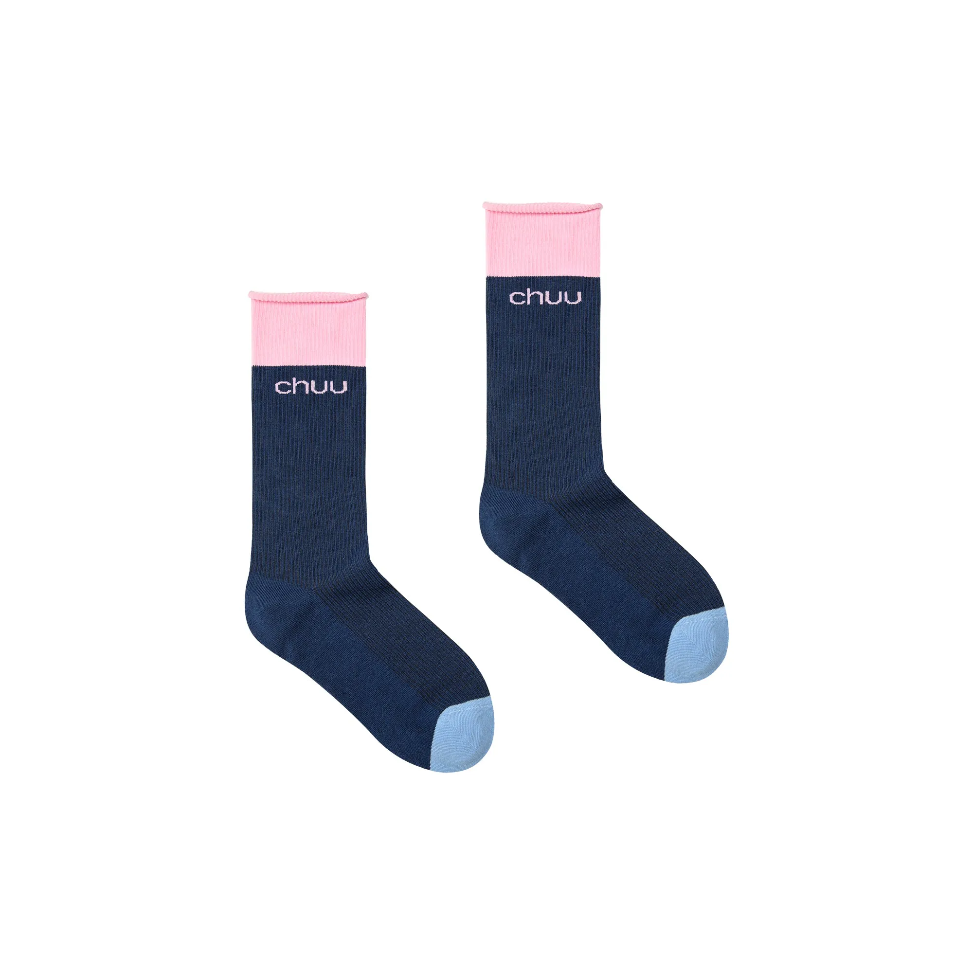 Chuu Logo Color Blocked High Socks