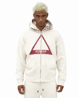 DOUBLE HOOD SWEATSHIRT IN CREAM