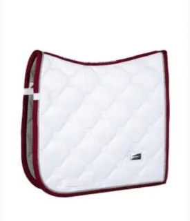 EQUESTRIAN STOCKHOLM WHITE PERFECTION BORDEAUX DRESSAGE PAD