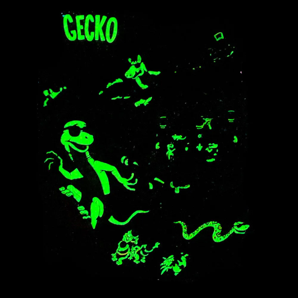 Gecko Space Tiki: 1980's Soft Blue Tee