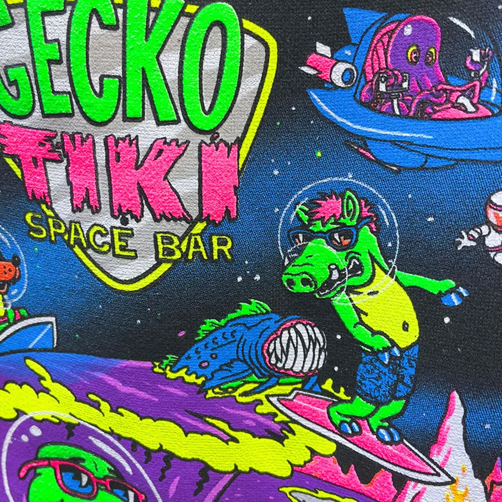 Gecko Space Tiki: 1980's Soft Blue Tee