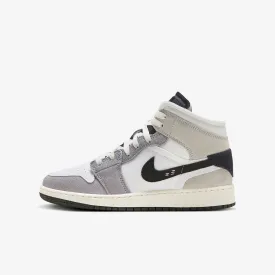 (GS) Air Jordan 1 Mid SE Craft 'Cement Grey / Black' (2023) FD9091-002