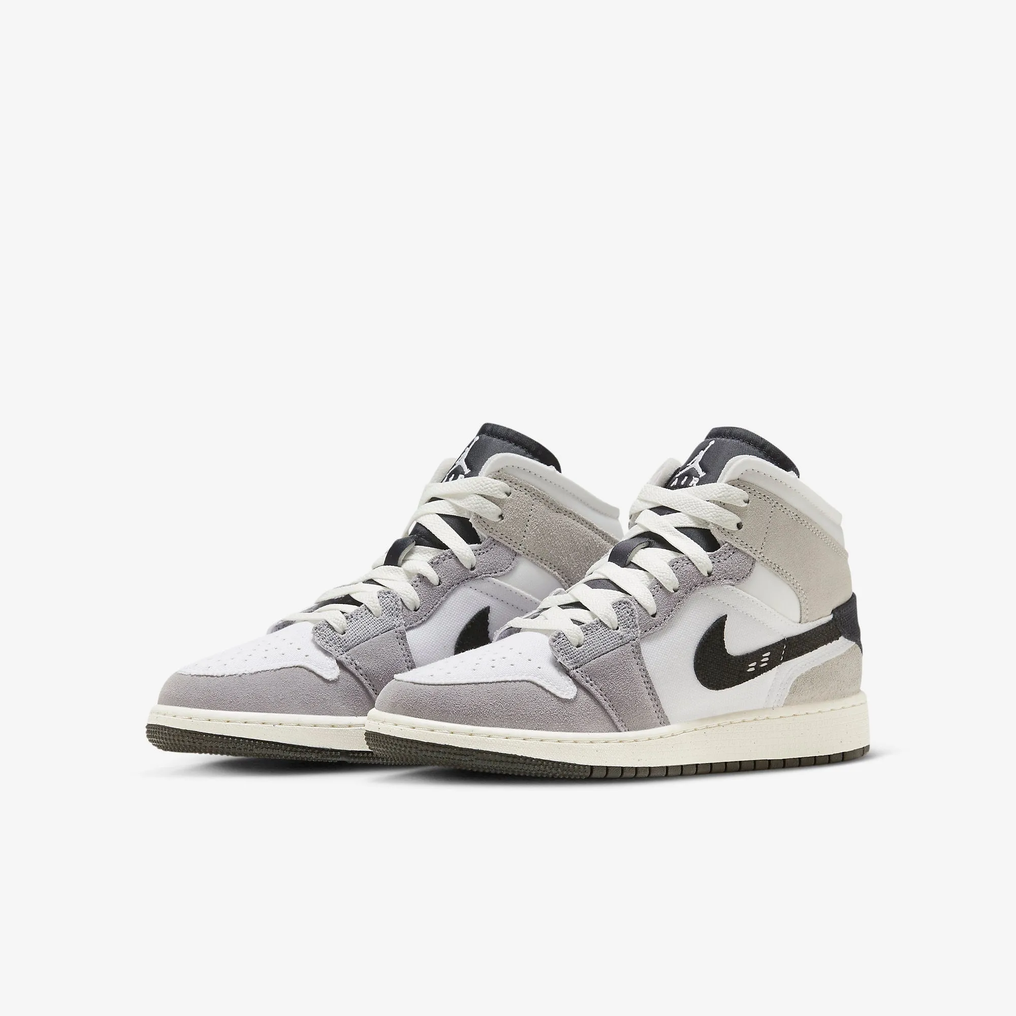 (GS) Air Jordan 1 Mid SE Craft 'Cement Grey / Black' (2023) FD9091-002