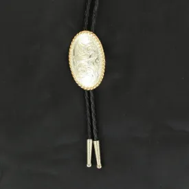 M&F Western® Crumrine Silver Oval Leather Bolo Tie