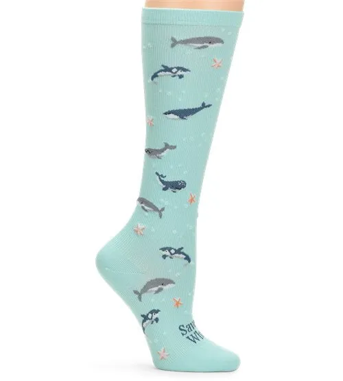 Nurse Mates Compression Socks - Save the Whales