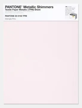 Pantone Metallic Shimmers Textile Paper Metallic Sheet 20-0103 Intimate Pink