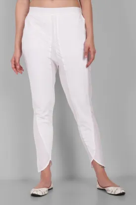 White Cotton Tulip Pants